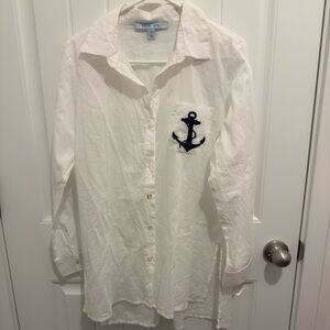 Blue Sol White Shirt‎ with Navy Anchor